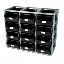 Estanteria completa con contenedores GRISES N&deg;4 12 u.